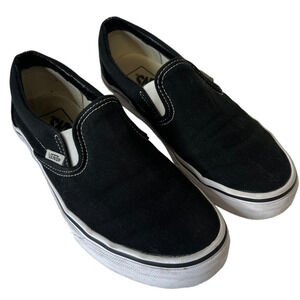 Vans Classic Slip On Black Shoes Unisex Men's 5.5 Women's 7